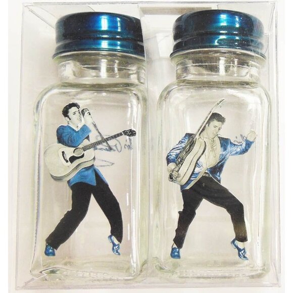 Elvis Presley Salt and Pepper Shakers Blue Suede Shoes Set Kitchen Chef Gift NIP - Picture 2 of 3